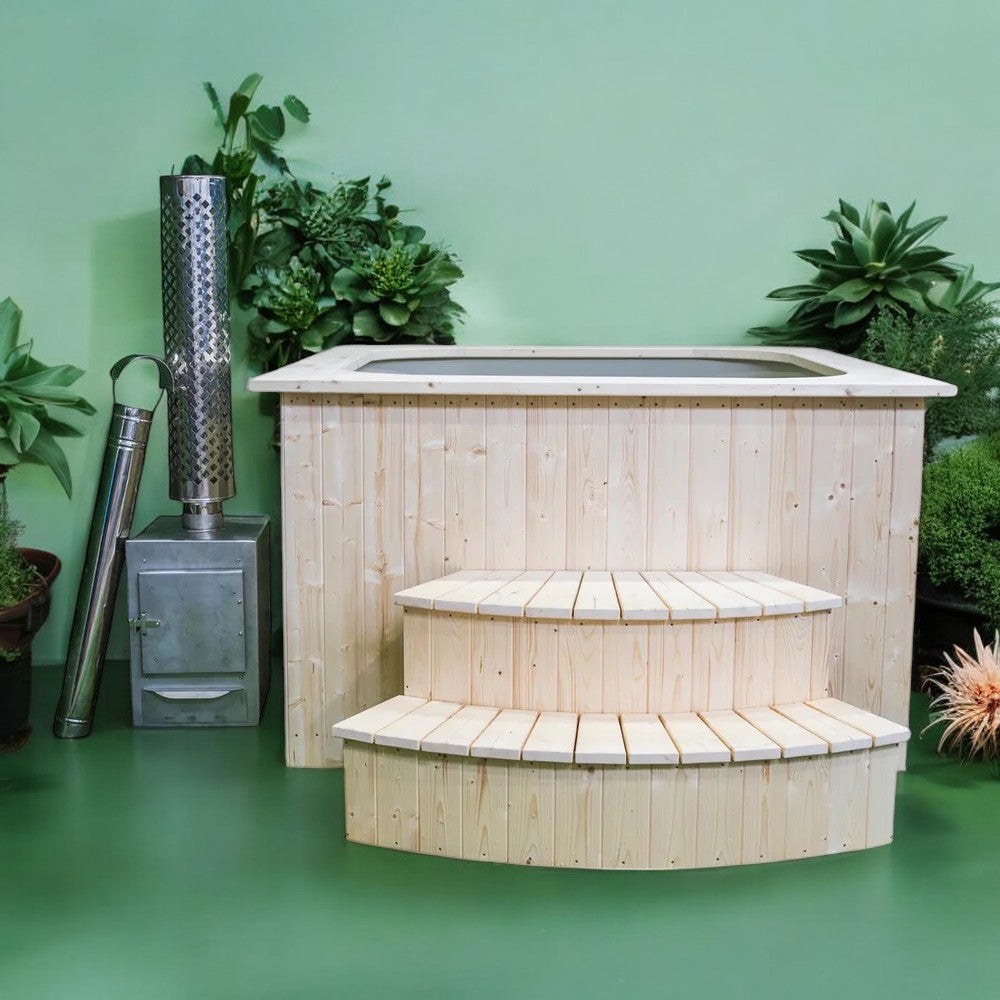 Polypropylen Badefass Hot Tub mit Ofen, Handgefertigt
