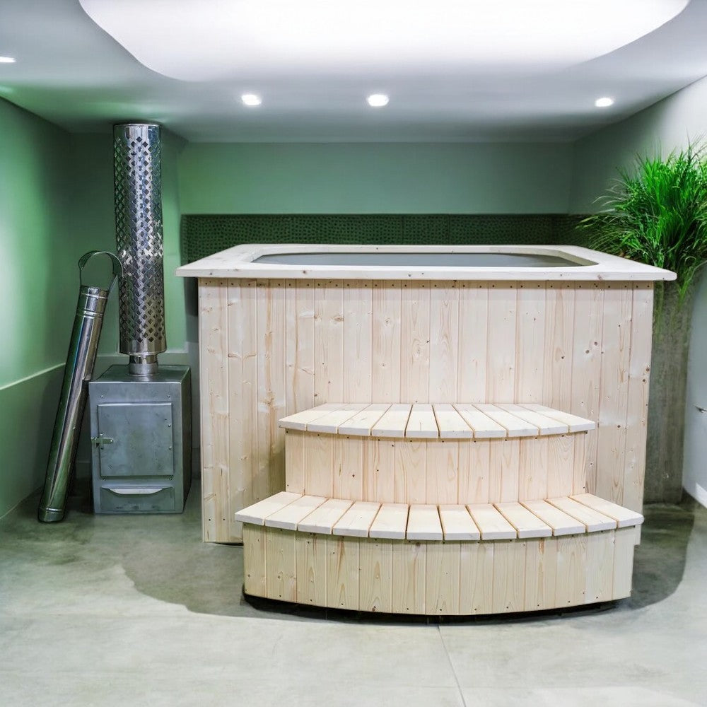 Polypropylen Badefass Hot Tub mit Ofen, Handgefertigt