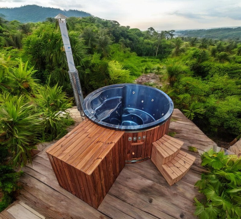 Acryl Badefass Hot Tub mit integriertem Ofen, Handgefertigt