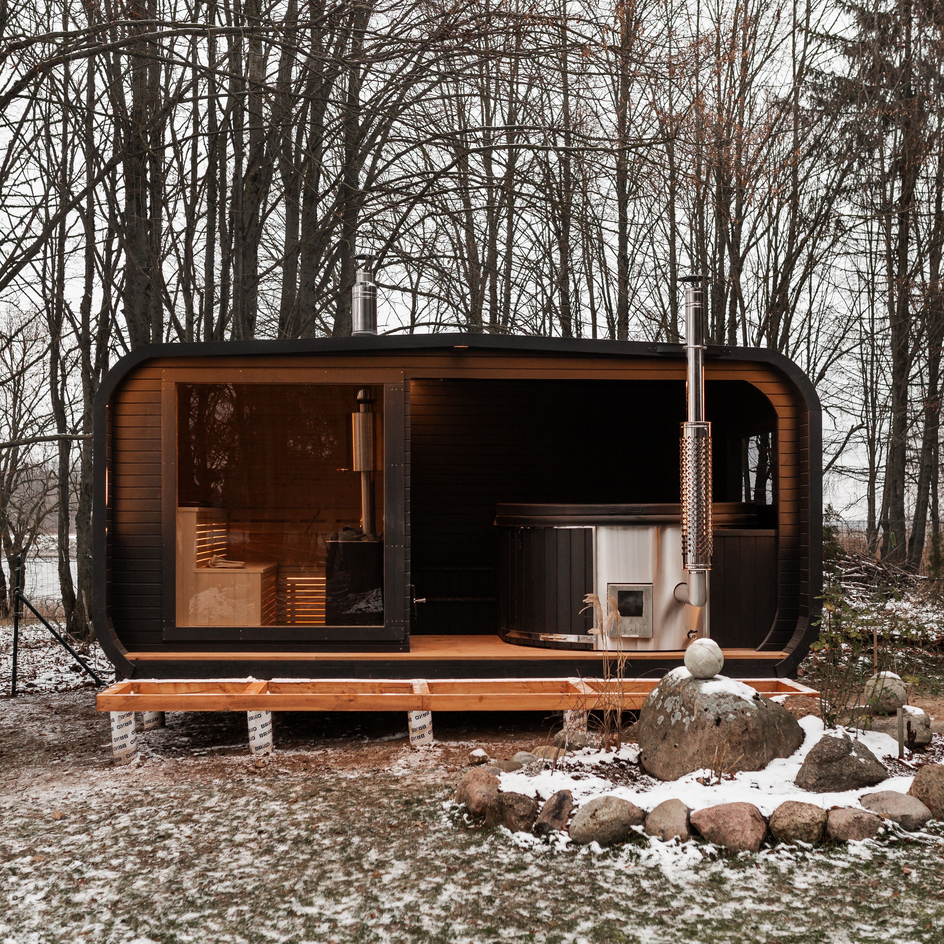 2in1 LUXUS Sauna und Hottub, Handgefertigt
