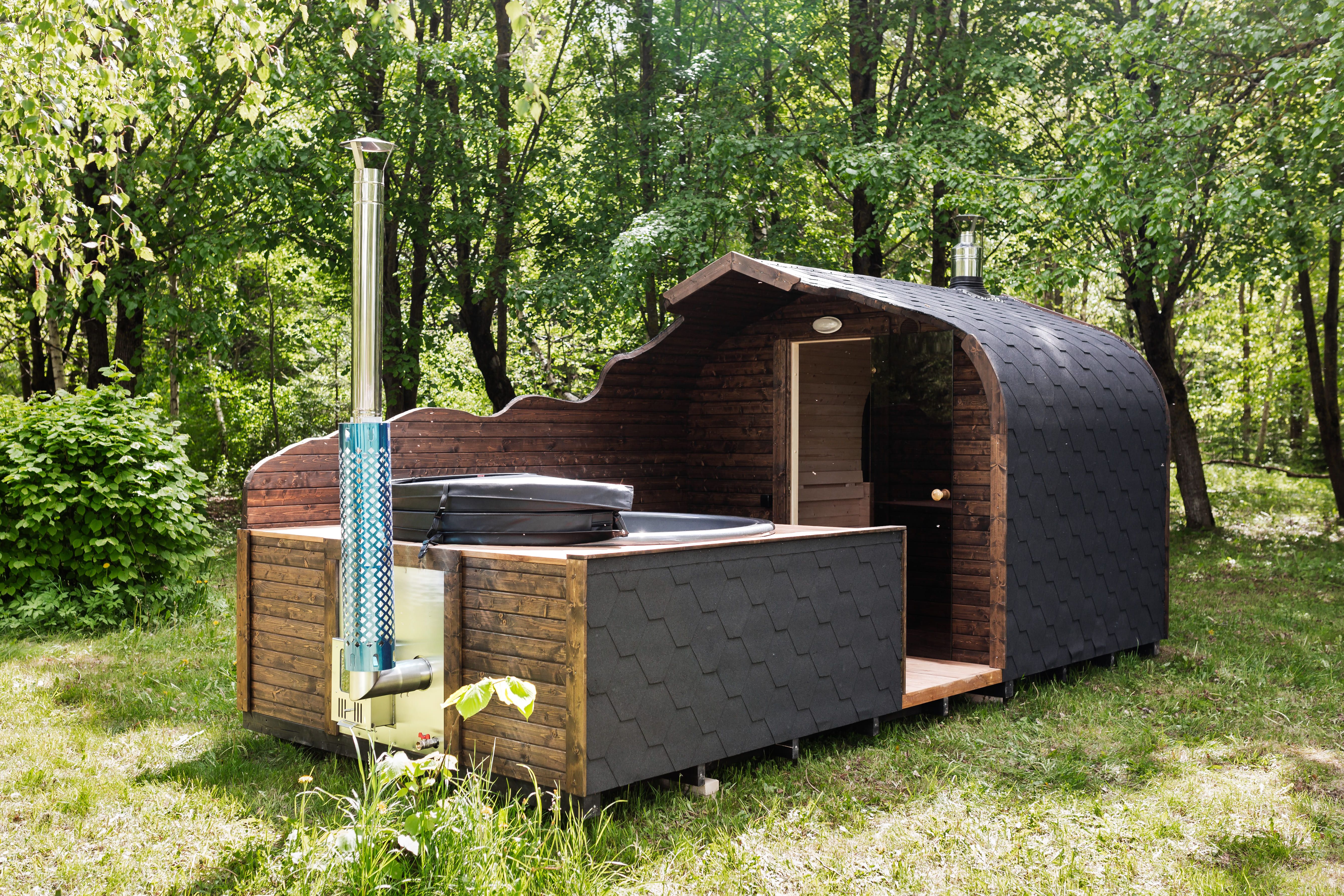 2in1 NATURE Sauna und Hottub, Handgefertigt