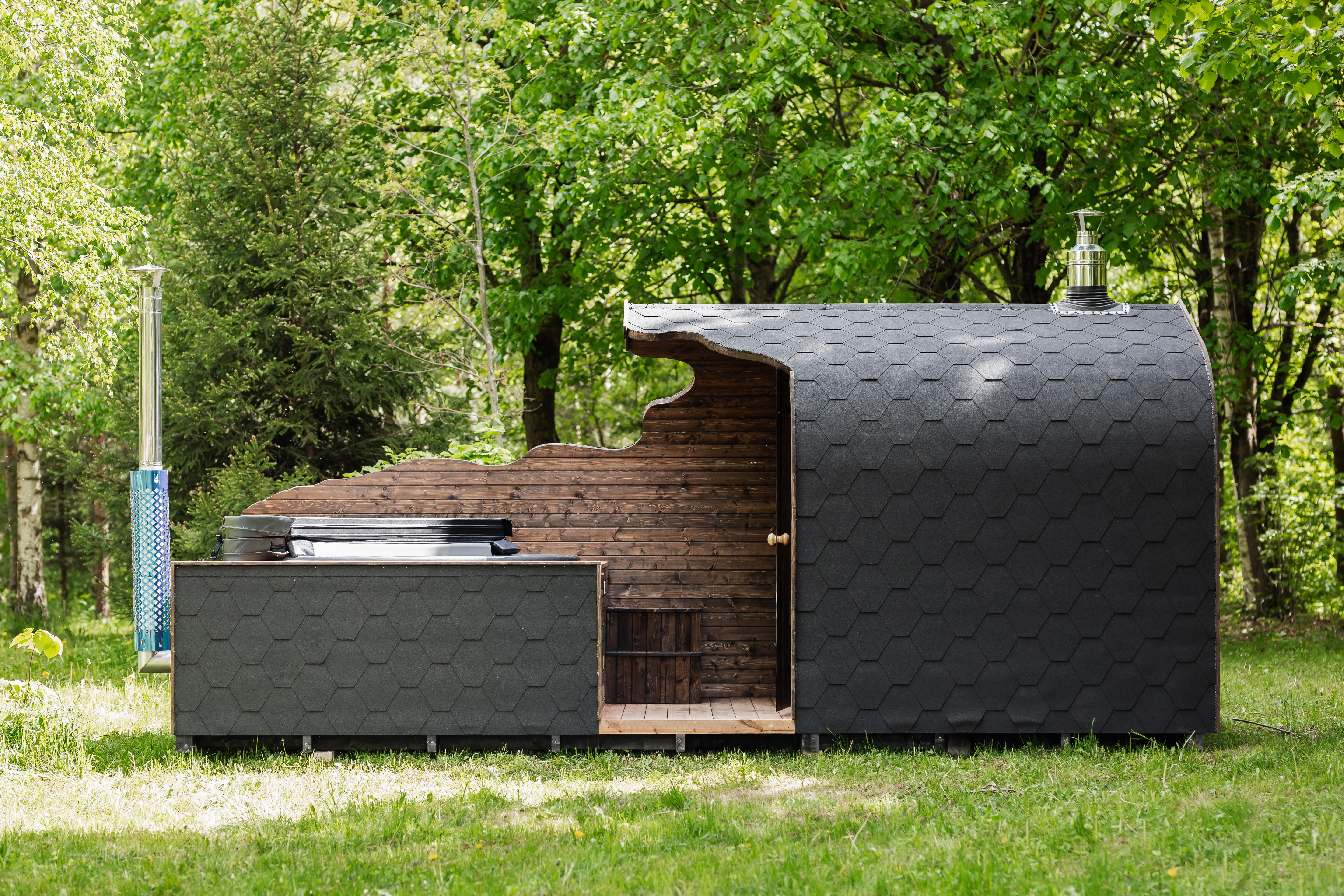 2in1 NATURE Sauna und Hottub, Handgefertigt