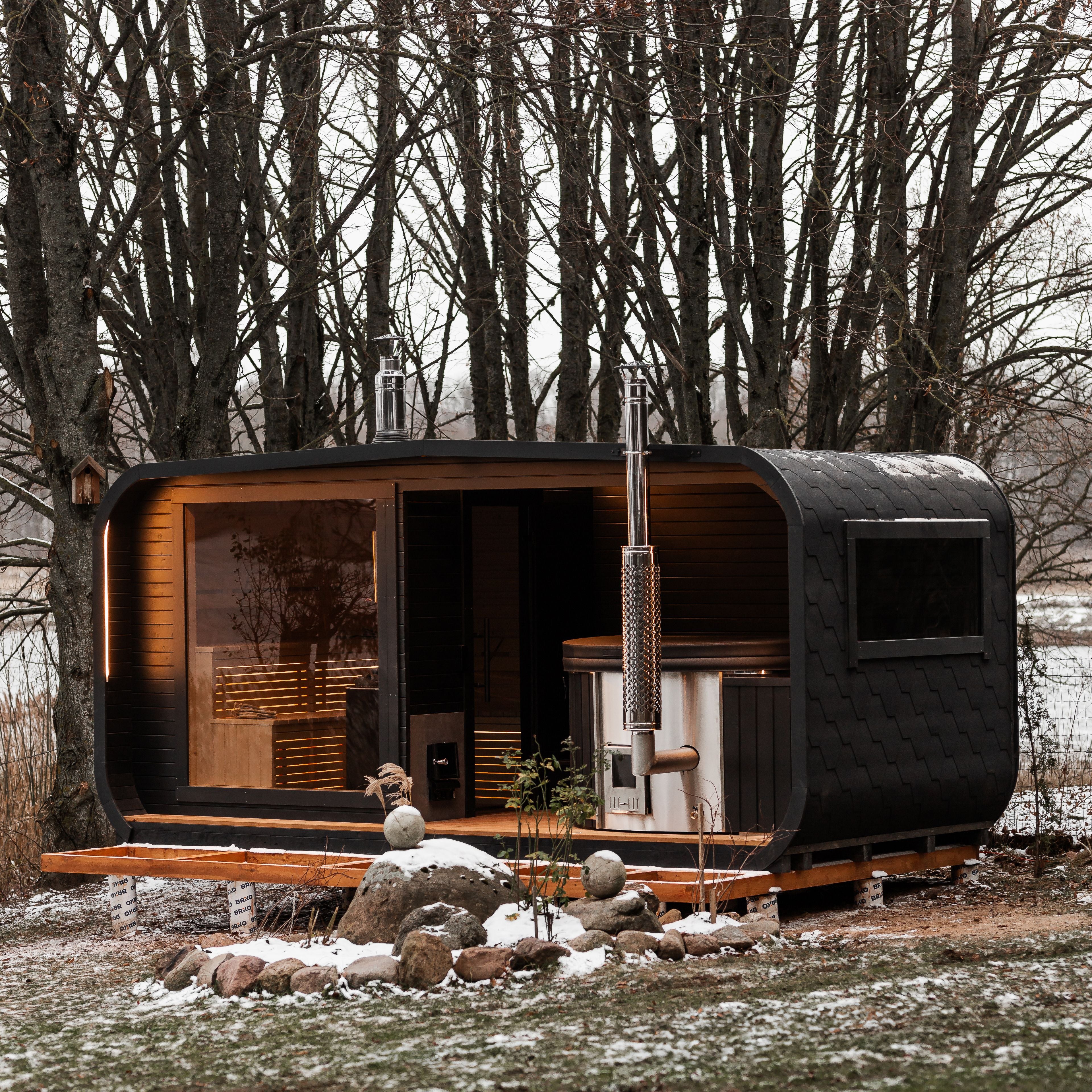 2in1 LUXUS Sauna und Hottub, Handgefertigt