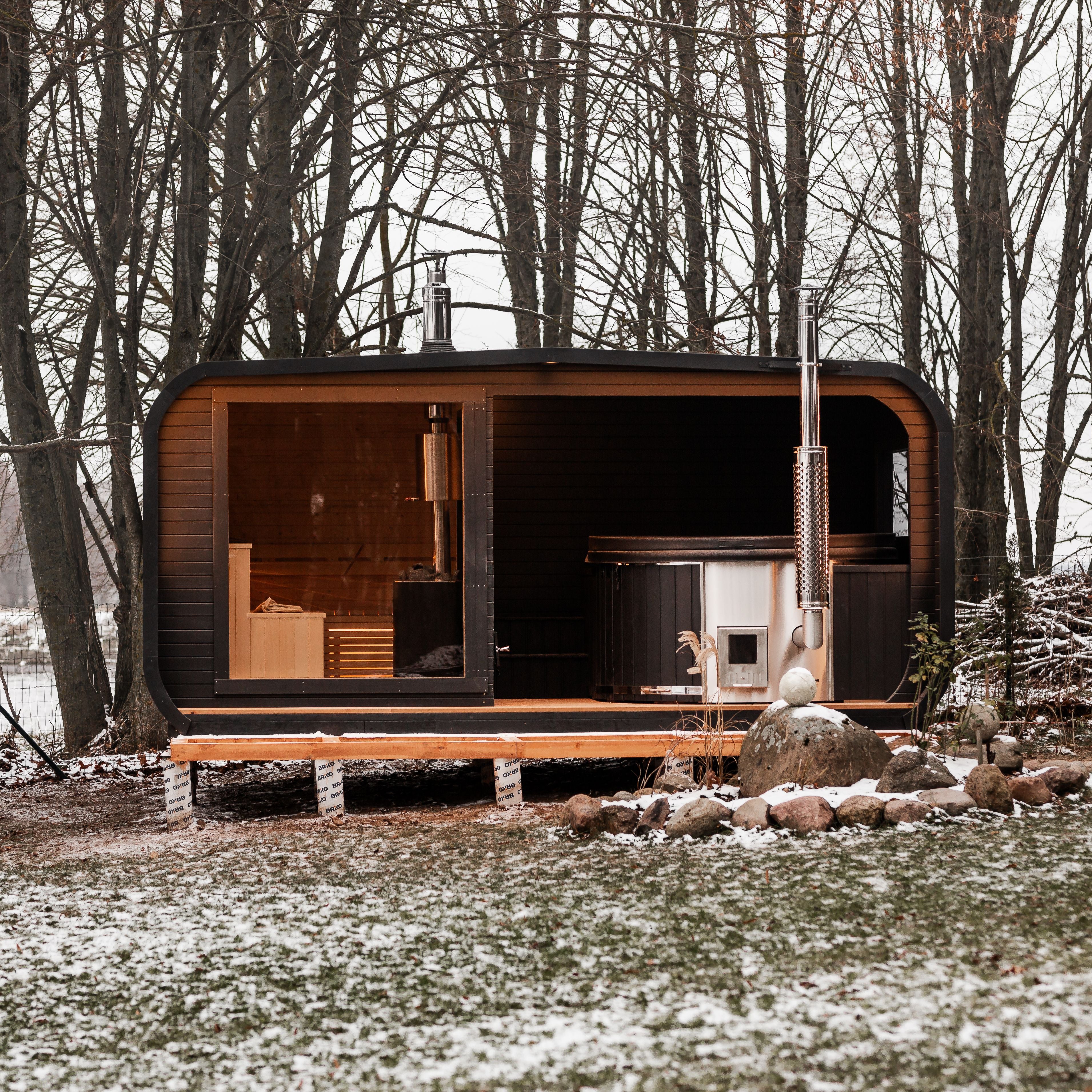 2in1 LUXUS Sauna und Hottub, Handgefertigt