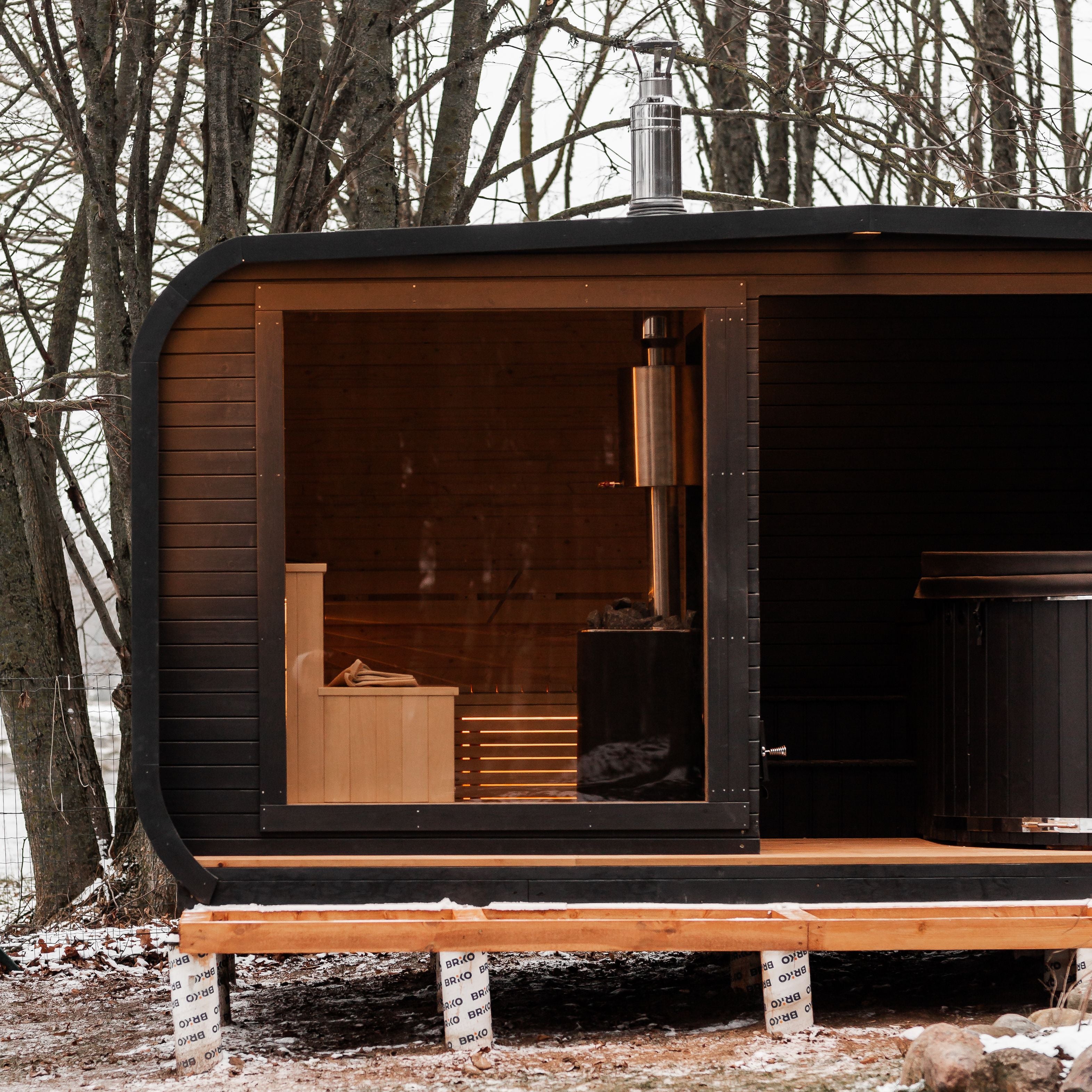 2in1 LUXUS Sauna und Hottub, Handgefertigt