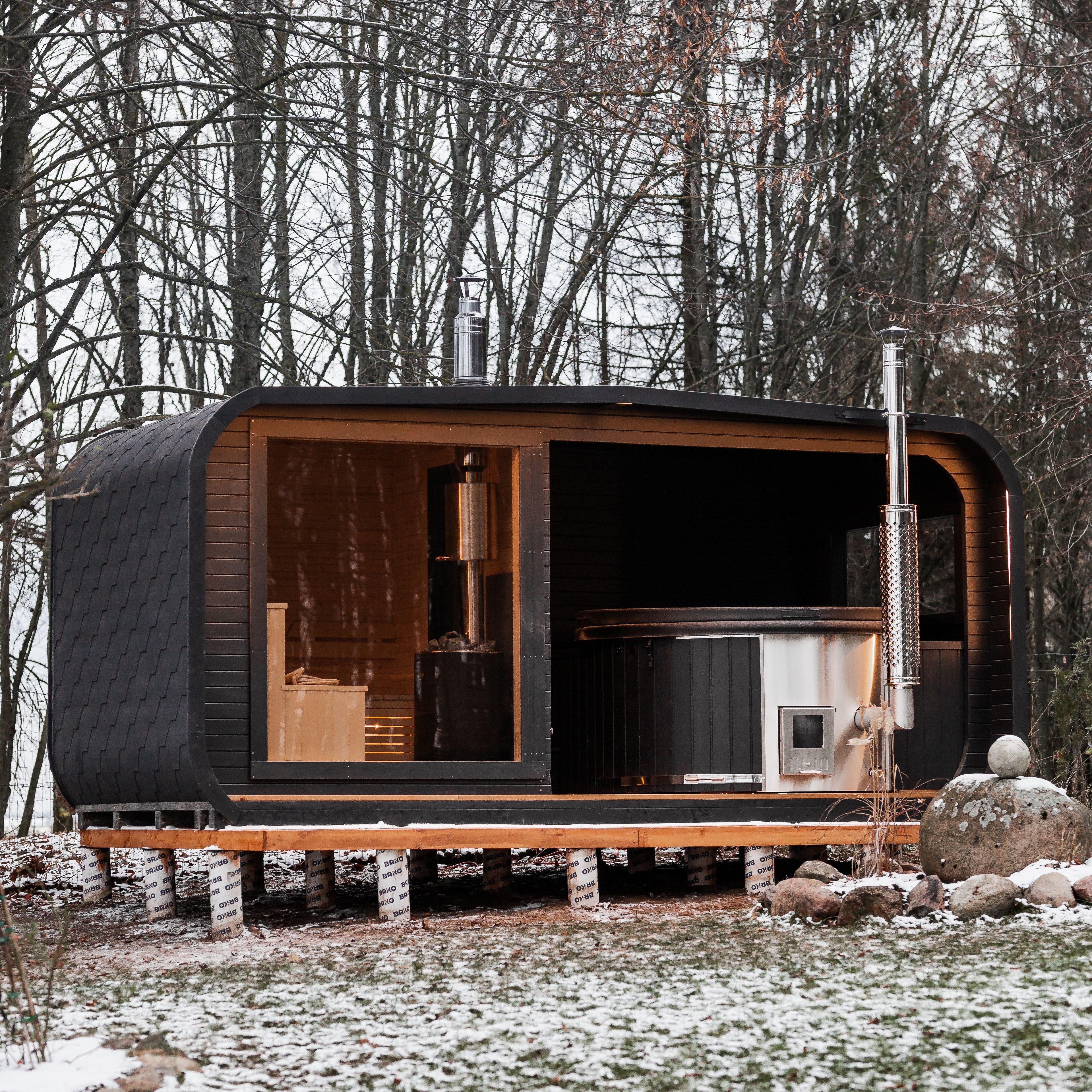 2in1 LUXUS Sauna und Hottub, Handgefertigt
