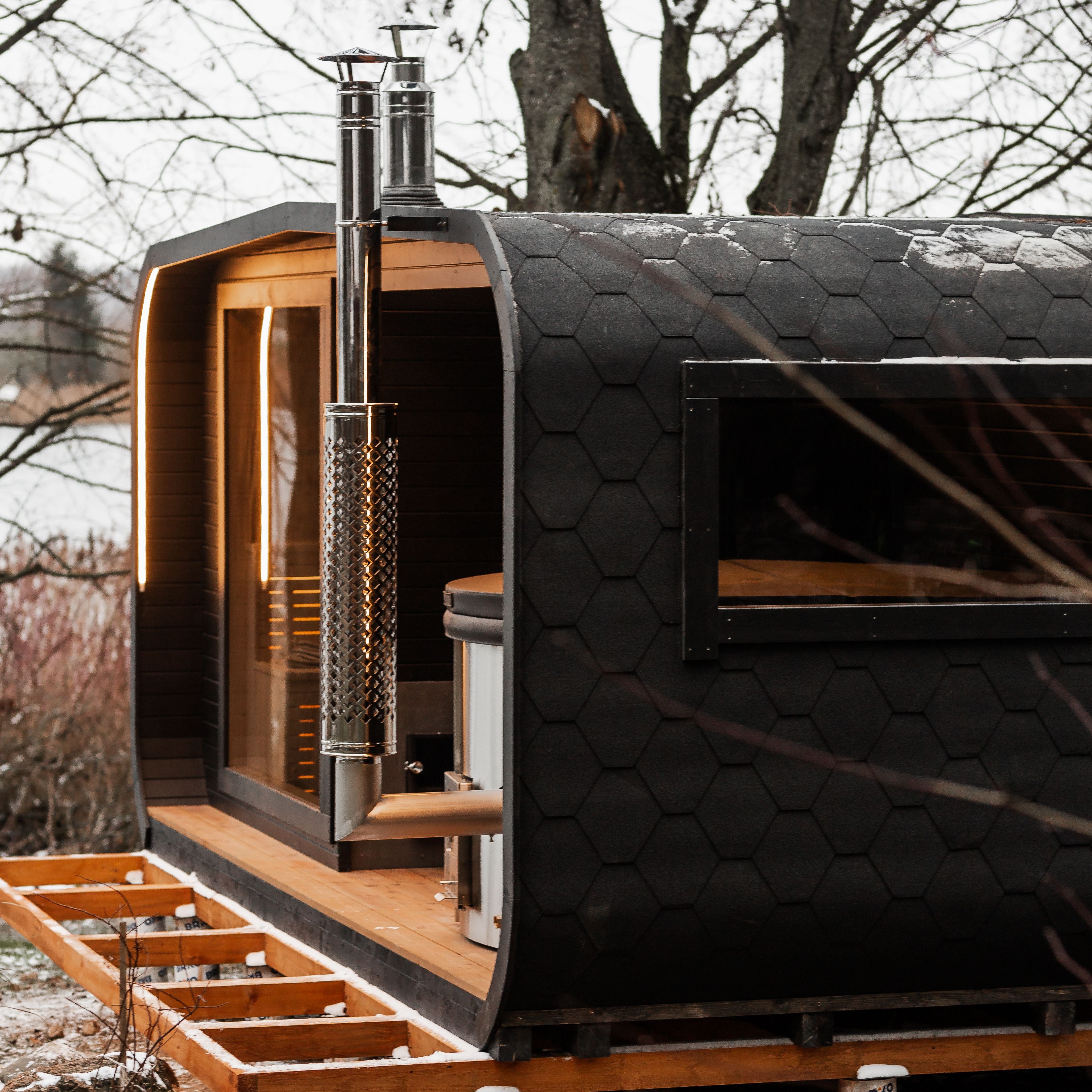 2in1 LUXUS Sauna und Hottub, Handgefertigt