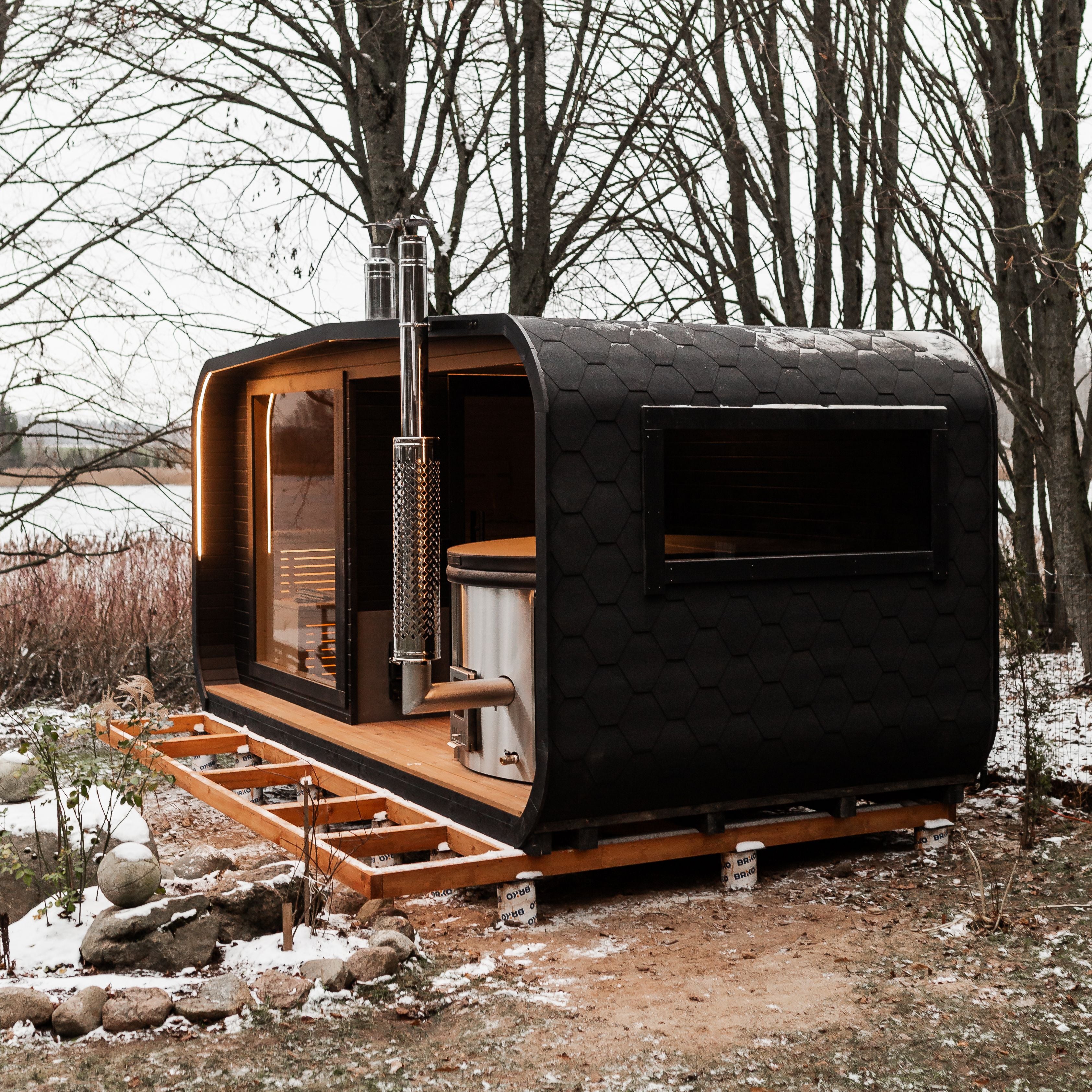 2in1 LUXUS Sauna und Hottub, Handgefertigt