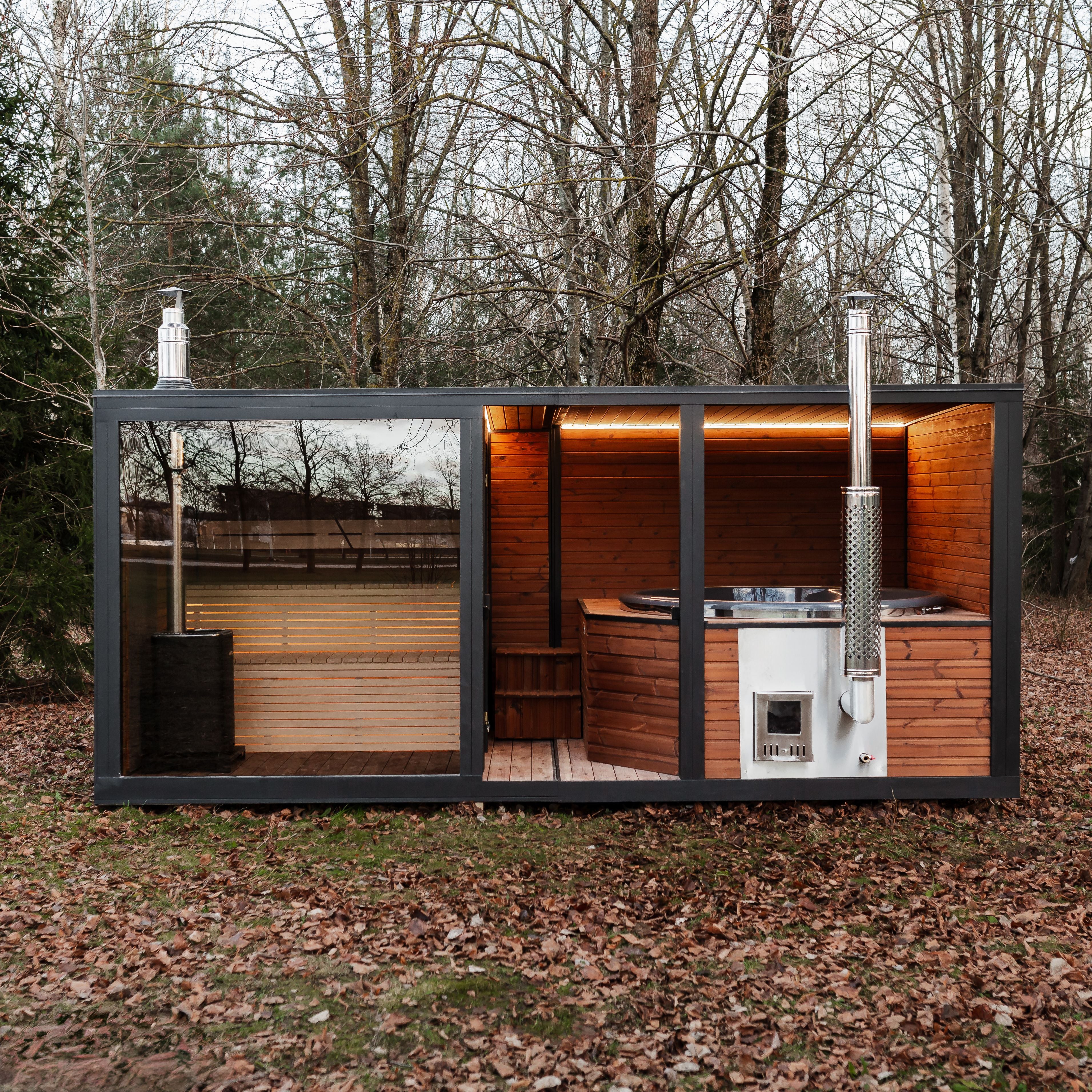 2in1 MODERN Sauna und Hottub, Handgefertigt