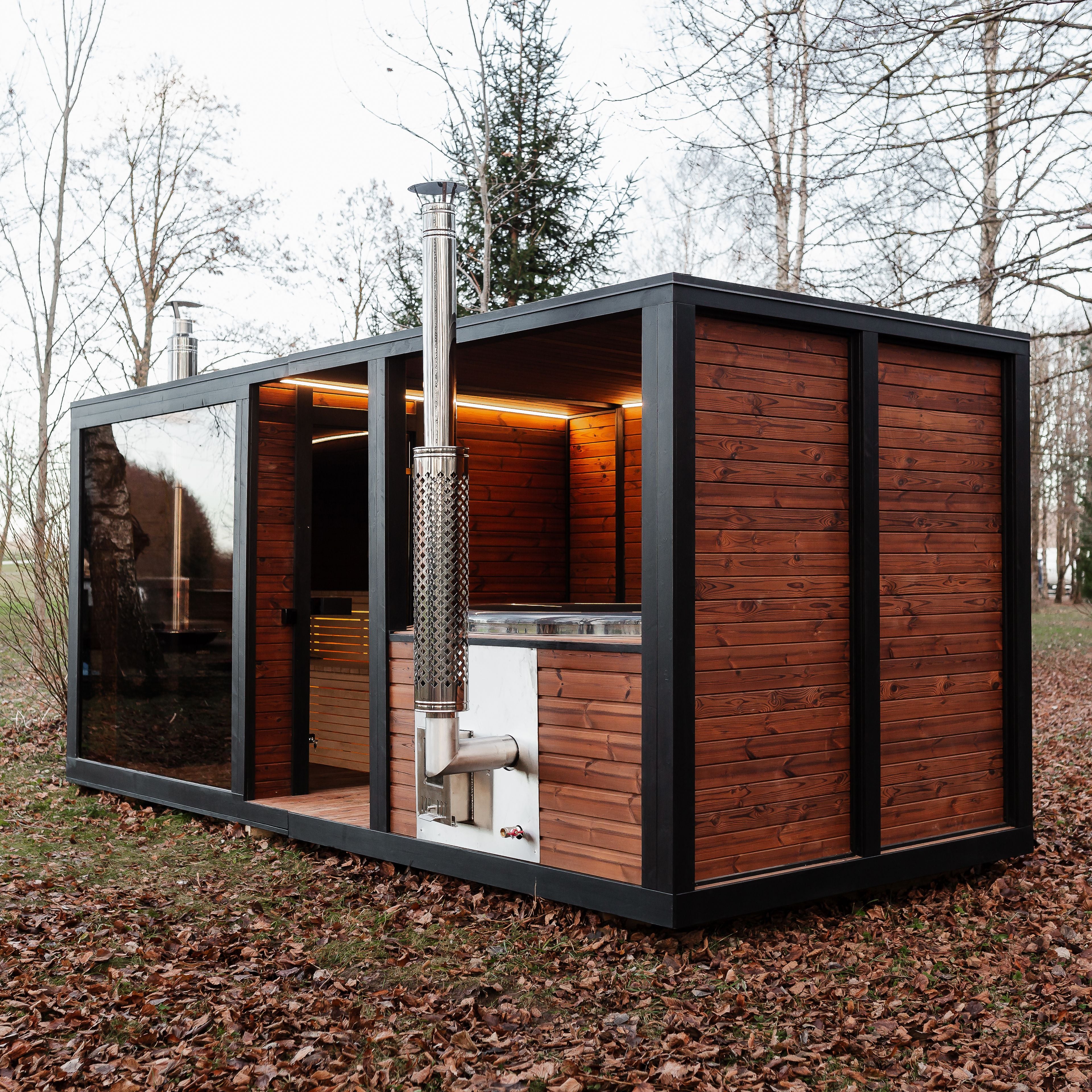2in1 MODERN Sauna und Hottub, Handgefertigt