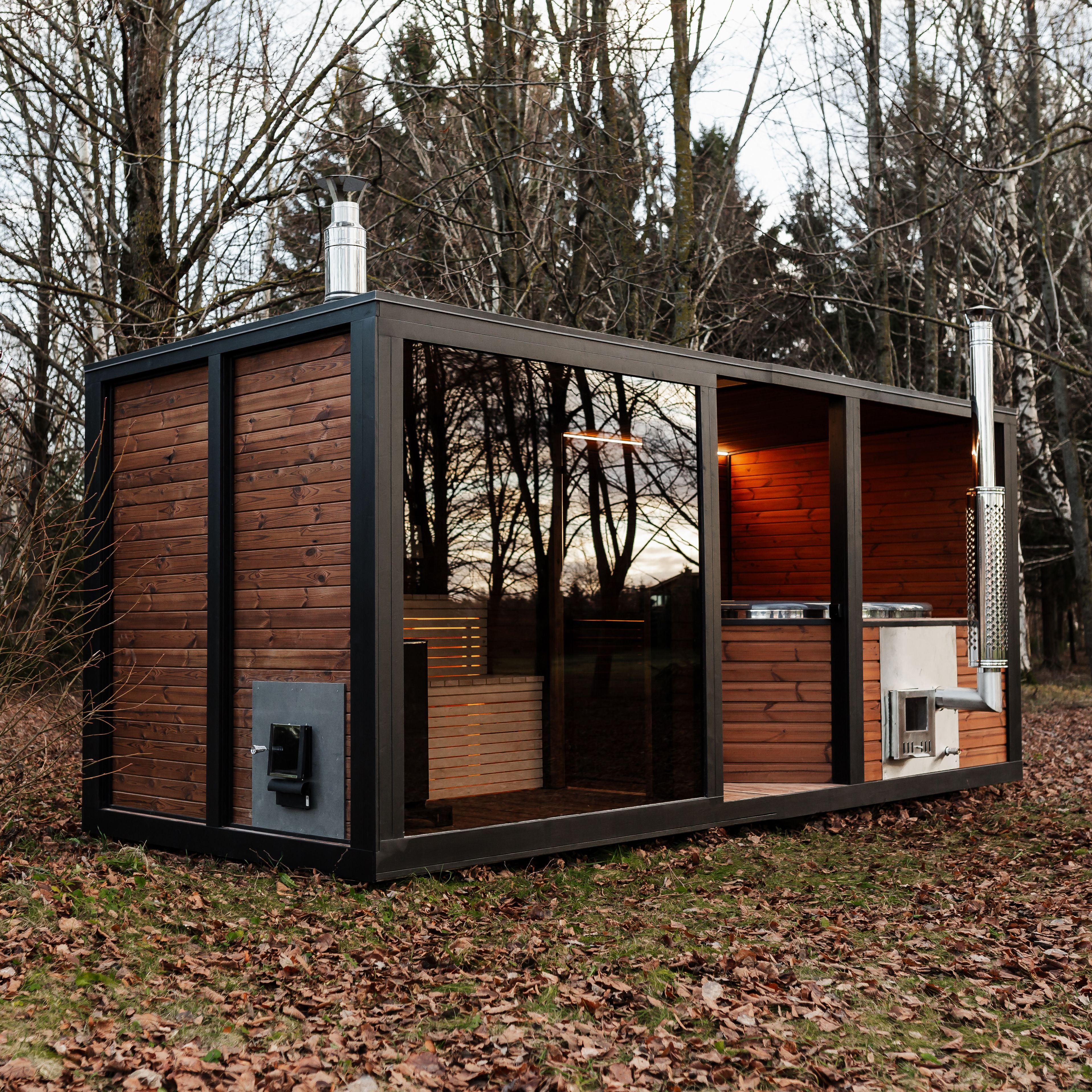 2in1 MODERN Sauna und Hottub, Handgefertigt