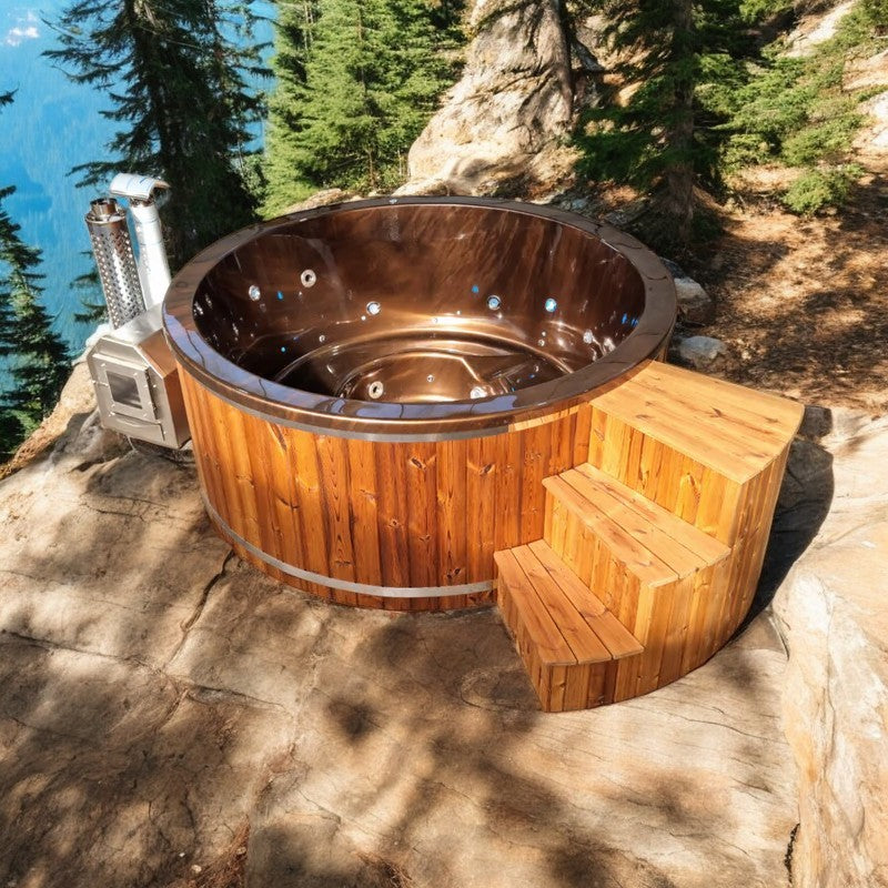 Acryl Badefass Hot Tub mit externem Ofen, Handgefertigt