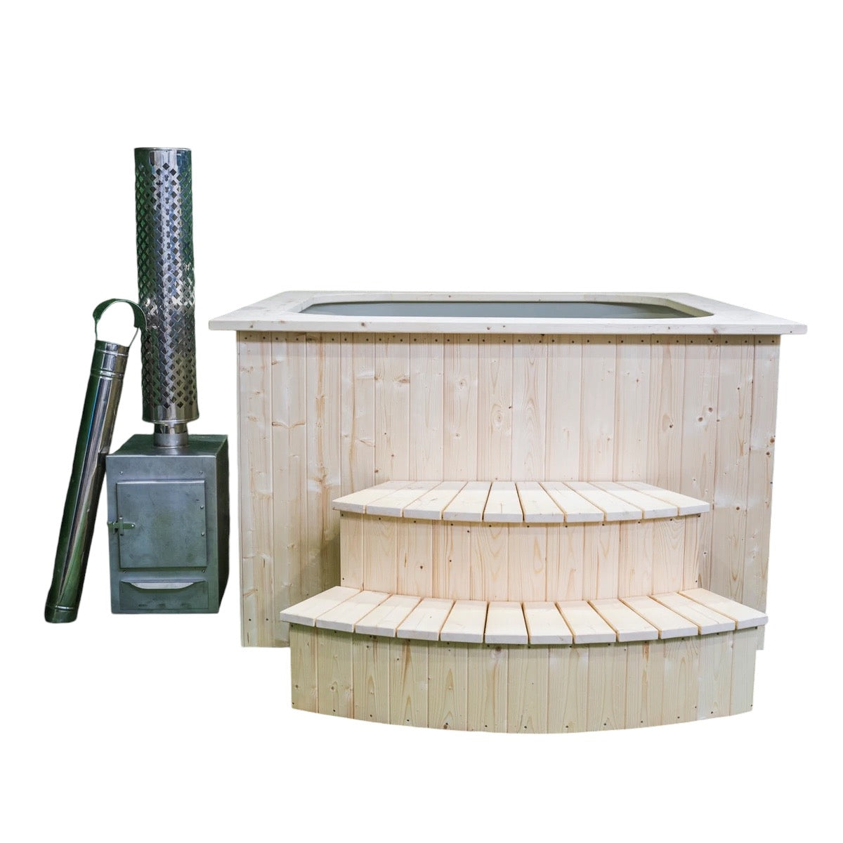 Polypropylen Badefass Hot Tub mit Ofen, Handgefertigt