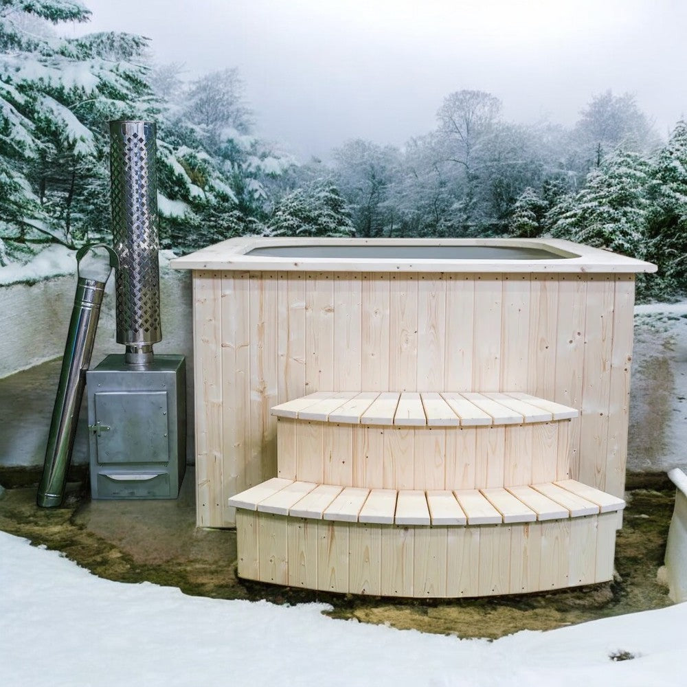 Polypropylen Badefass Hot Tub mit Ofen, Handgefertigt