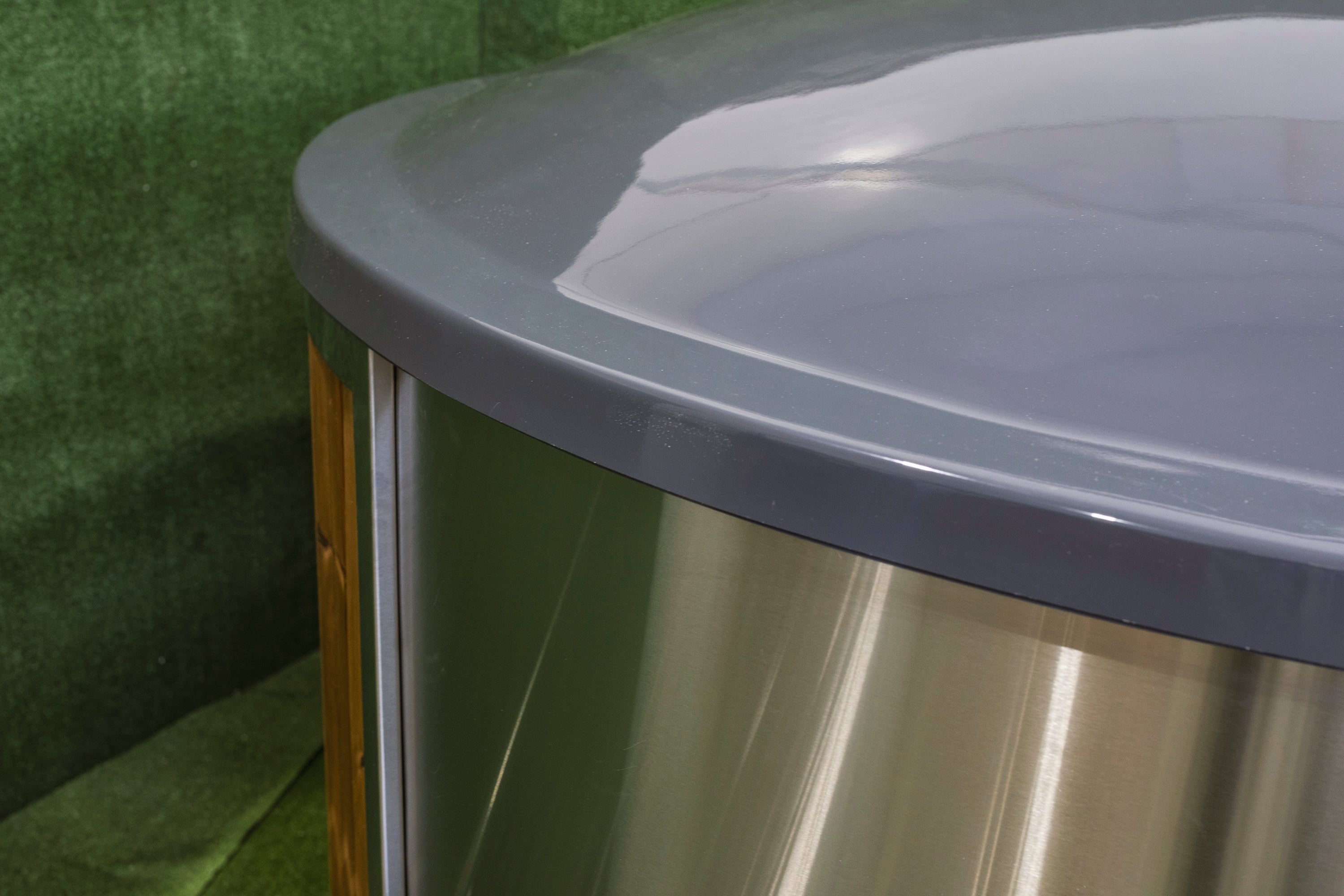 GFK Badefass Hot Tub mit externem Ofen, Handgefertigt