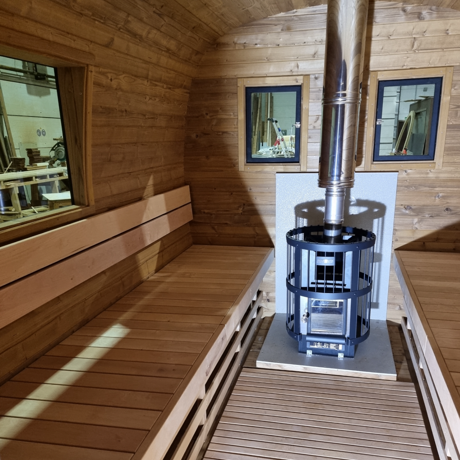 Rechteckige Sauna Fasssauna, Länge 2m bis 6m, Handgefertigt
