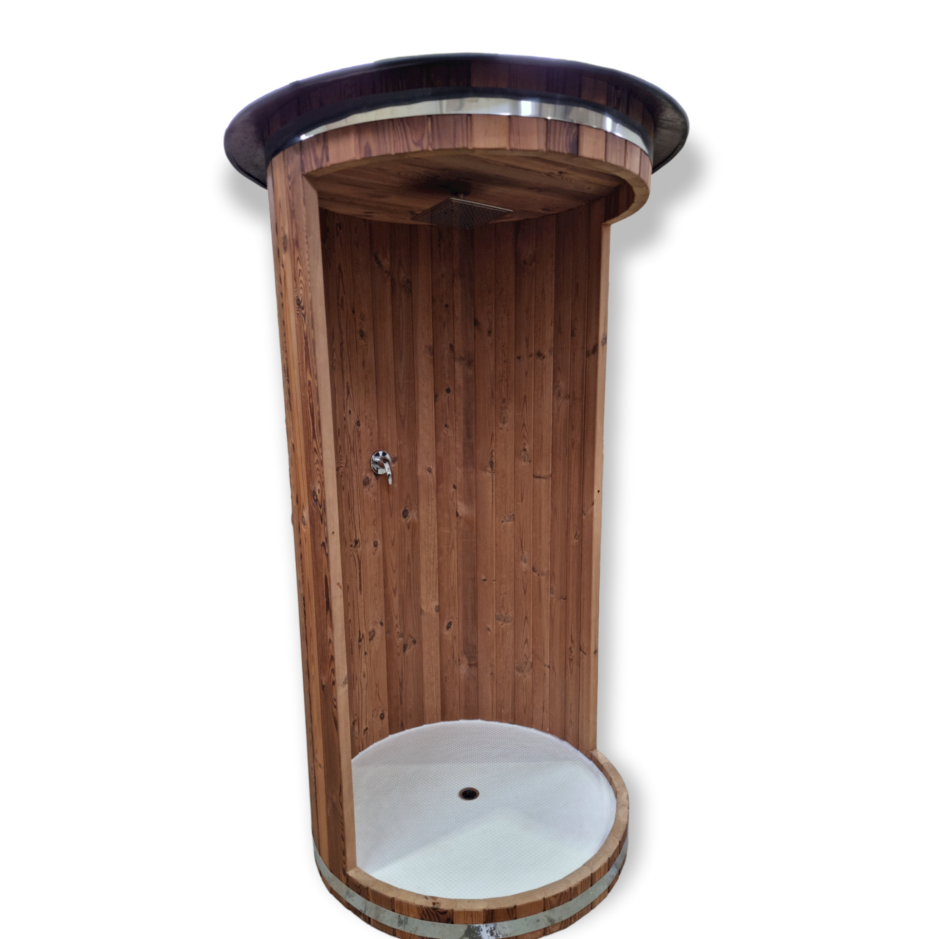 Holzdusche im Fass Design, Außendusche, Sauna Zubehör, handgefertigt
