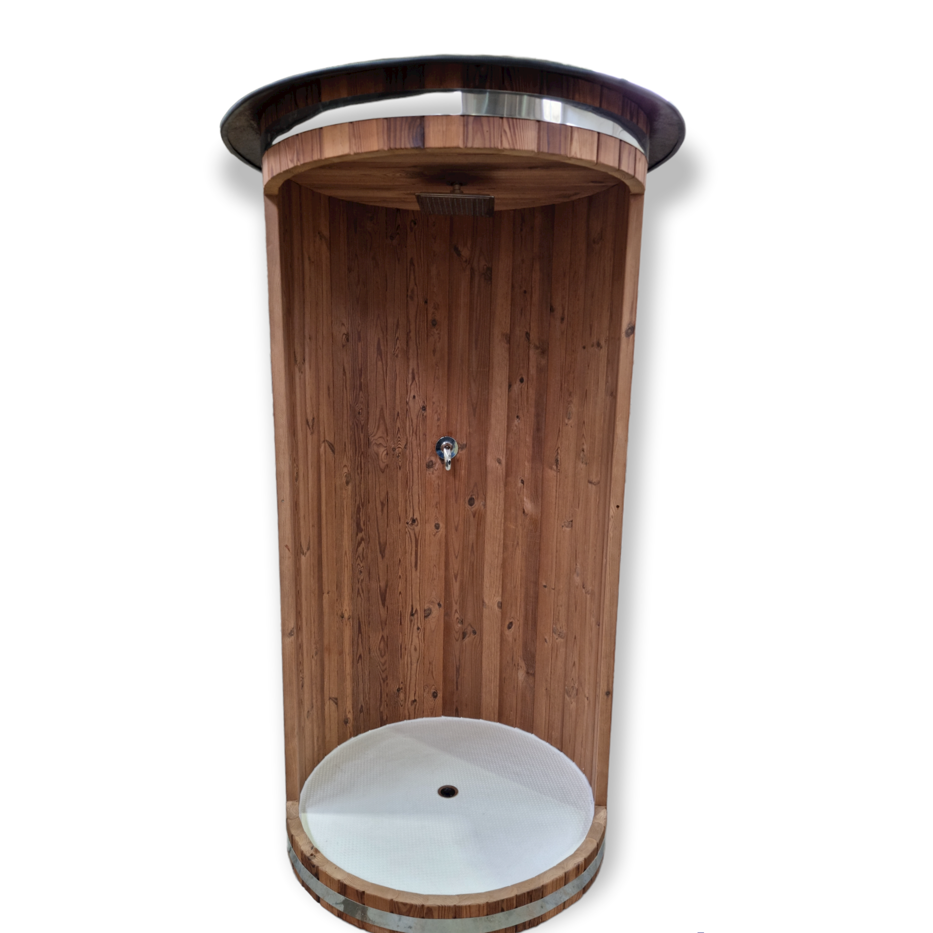 Holzdusche im Fass Design, Außendusche, Sauna Zubehör, handgefertigt