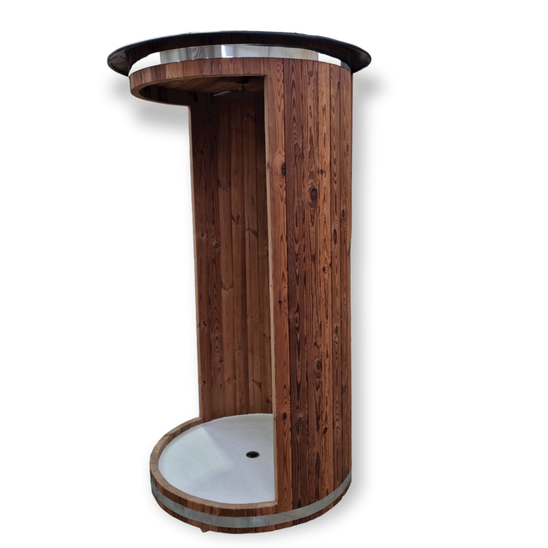 Holzdusche im Fass Design, Außendusche, Sauna Zubehör, handgefertigt