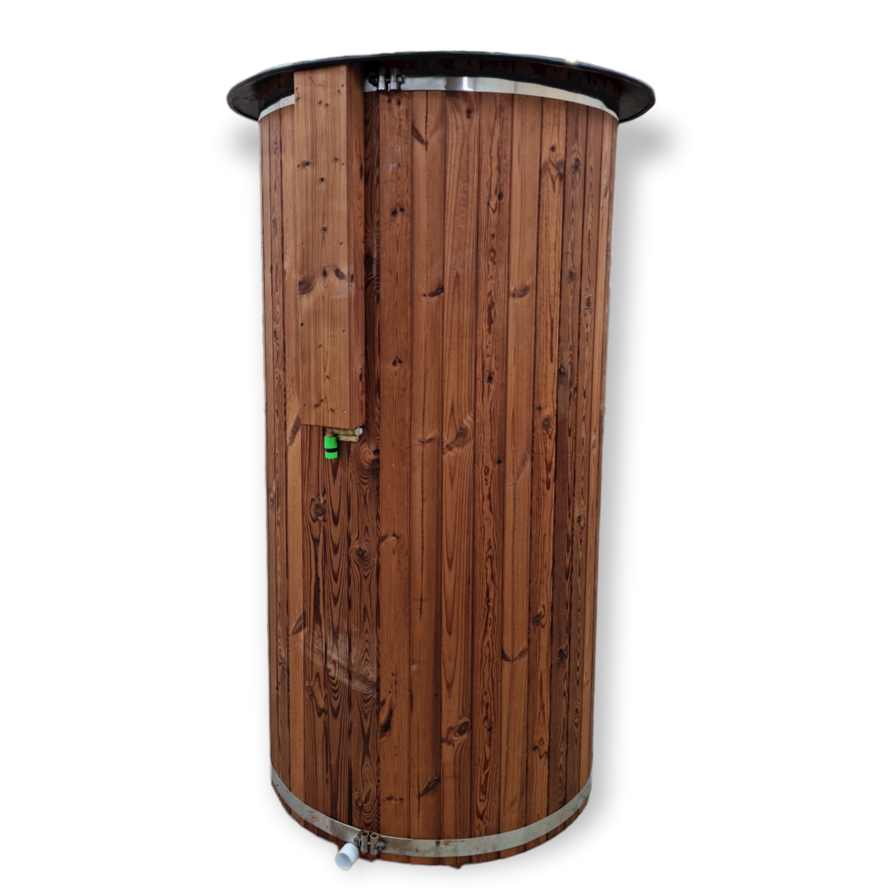 Holzdusche im Fass Design, Außendusche, Sauna Zubehör, handgefertigt
