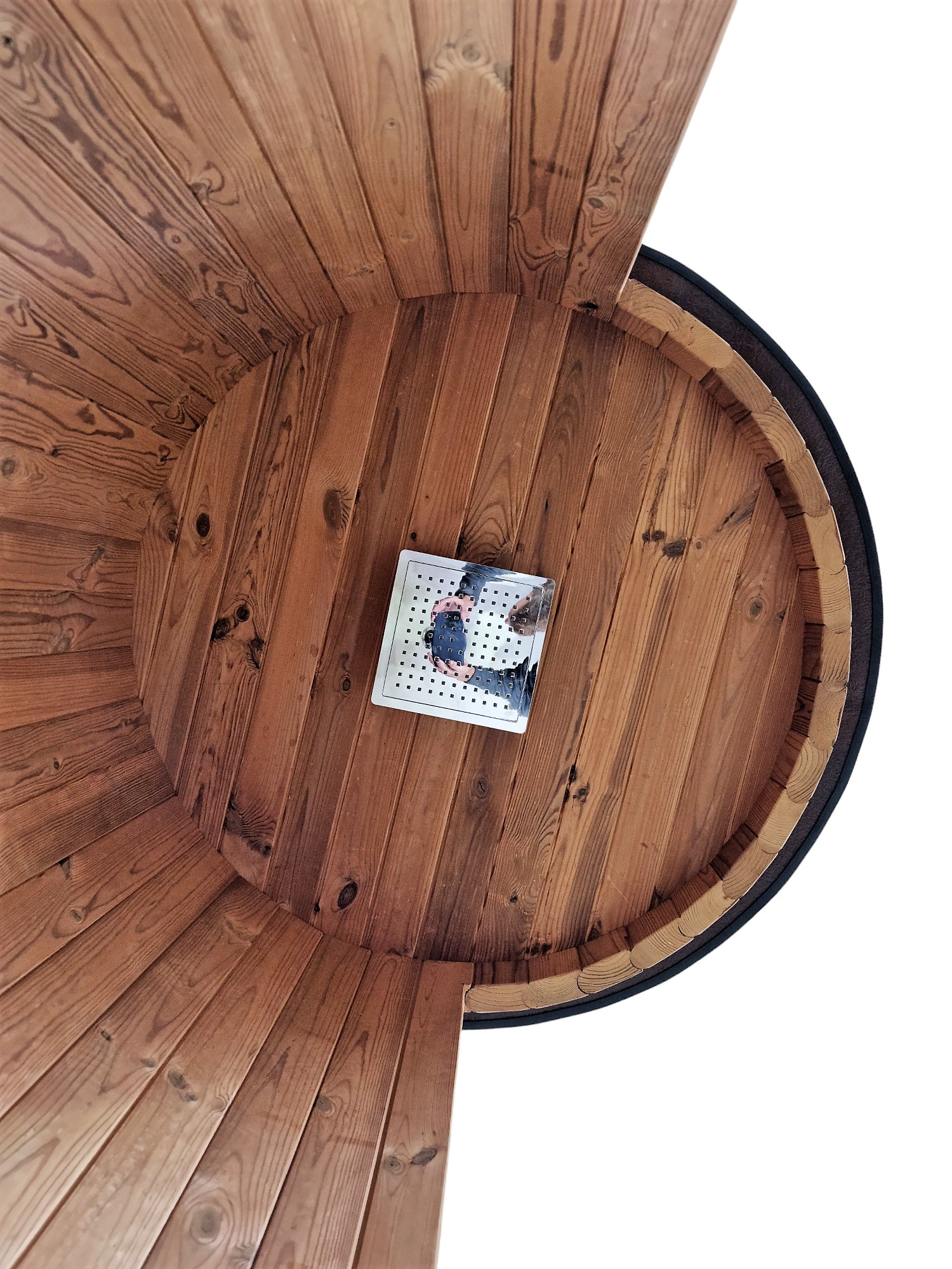 Holzdusche im Fass Design, Außendusche, Sauna Zubehör, handgefertigt