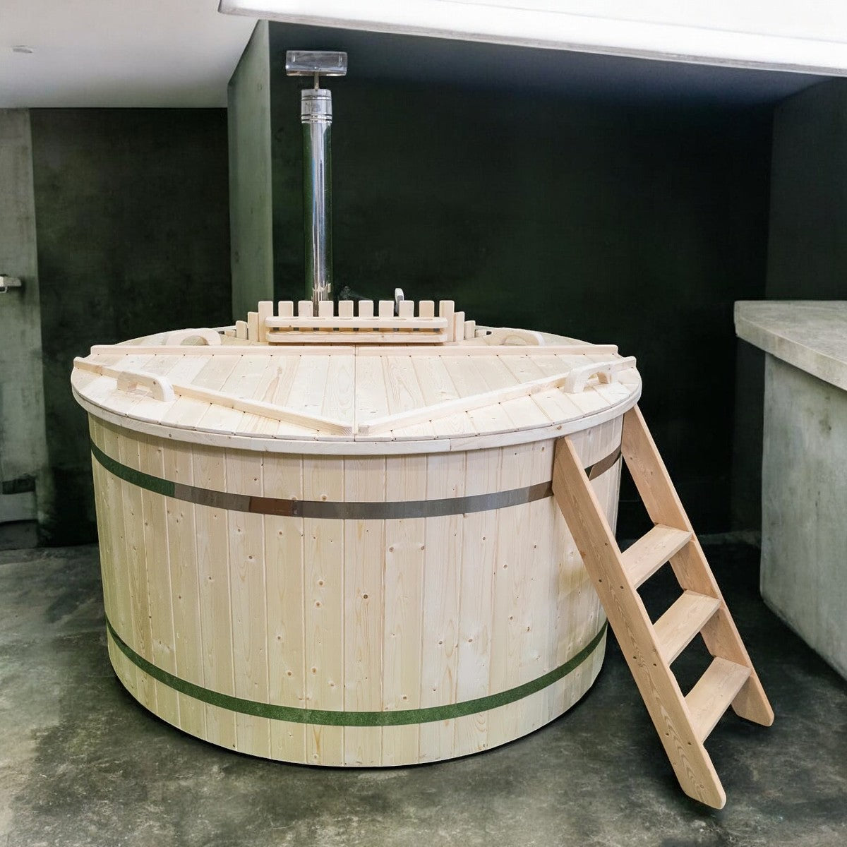 Polypropylen Badefass Hot Tub mit Ofen, Handgefertigt