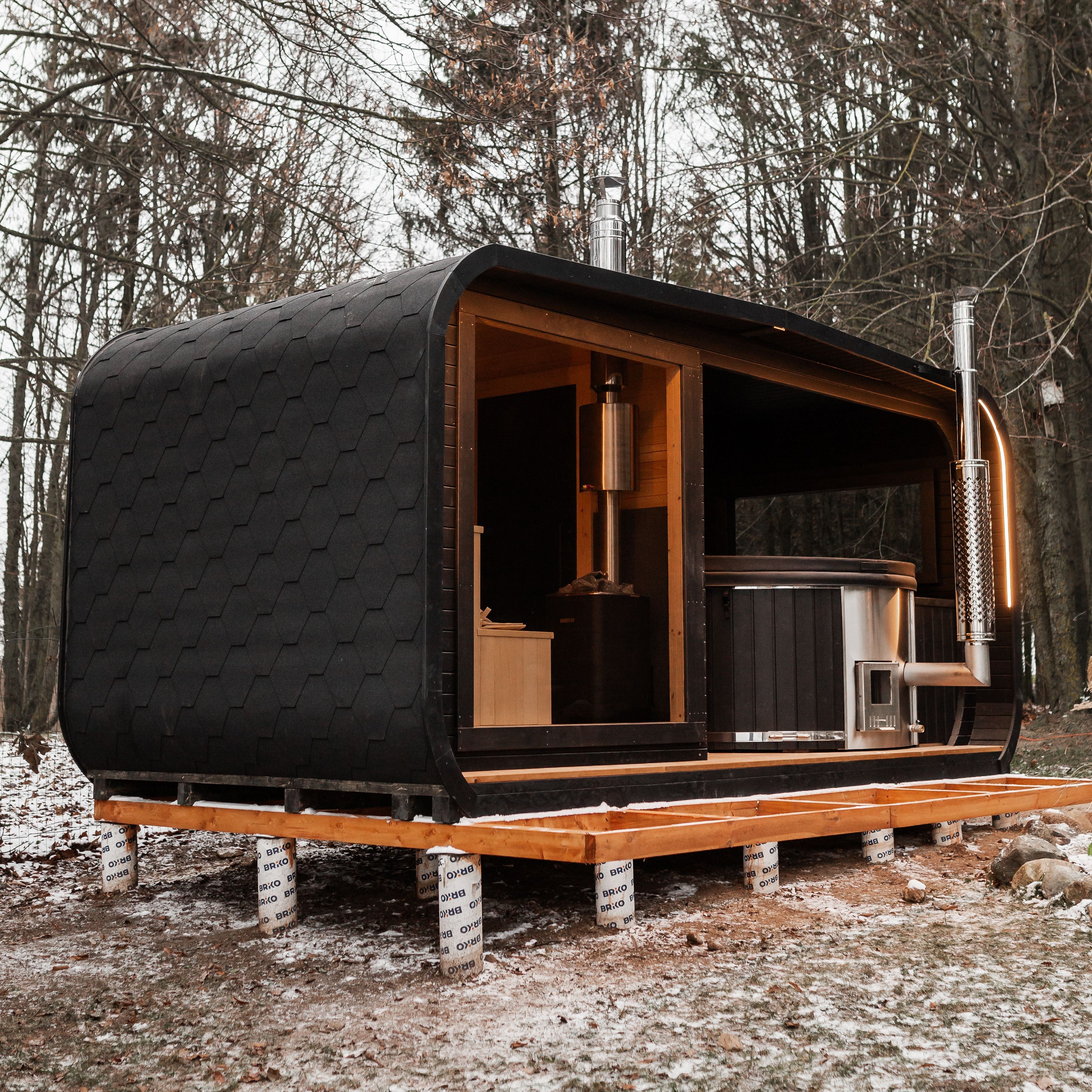 2in1 LUXUS Sauna und Hottub, Handgefertigt
